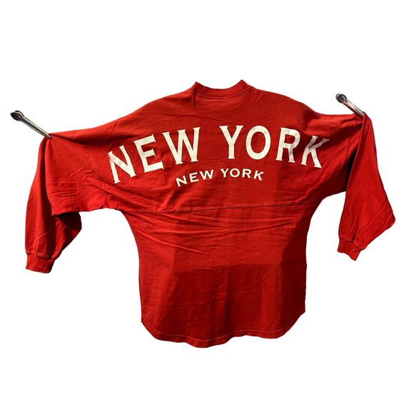 Spirit Jersey Shirt Large Red  New York Oversized Casual - Picture 1 of 15